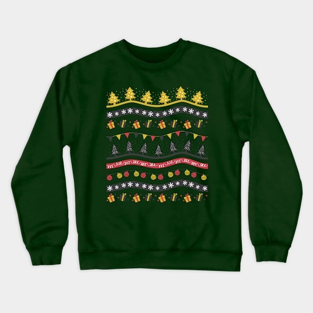 Christmas Ugly Sweater patter | Rudolph | Elf | Reindeer Crewneck Sweatshirt by MerchMadness